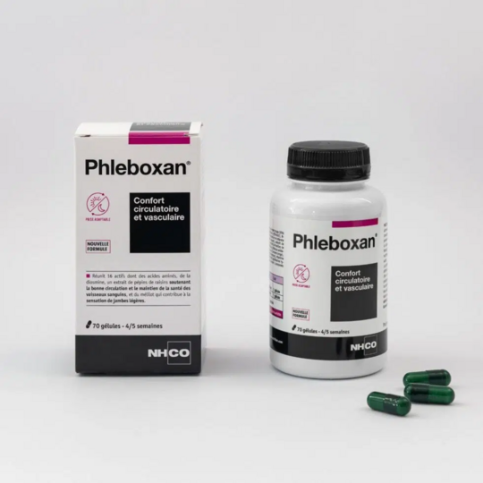 Nhco Phleboxan circulations veineuse & jambes lourdes 56 gélules – Confort vasculaire, retour veineux, jambes légères