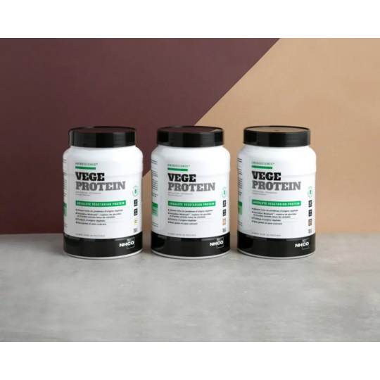 Nhco Vege Protein saveur chocolat 750 g – Protéine végétale, prise de muscle, récupération & énergie