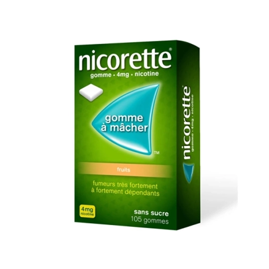 Nicorette 4 mg Fruits 105 gommes