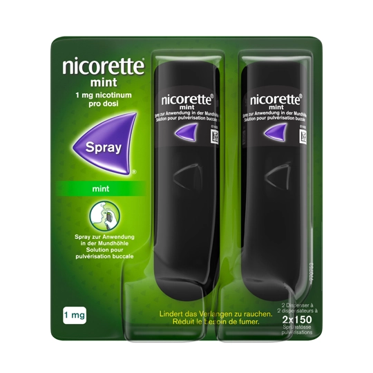 Nicorette Spray 1 mg menthe fraîche 2x150 doses