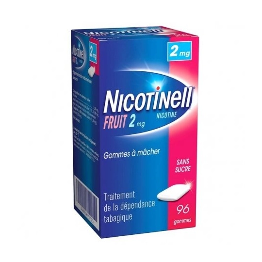 Nicotinell 2 mg Fruits 96 gommes – Médicament pour le sevrage tabagique