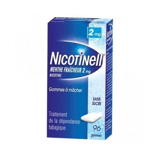 Nicotinell 2 mg Menthe Fraîcheur 96 gommes – Médicament pour le sevrage tabagique