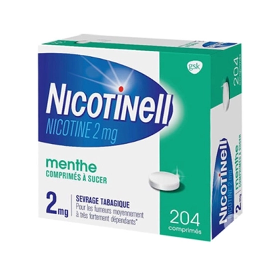 Nicotinell 2 mg menthe 204 comprimés à sucer