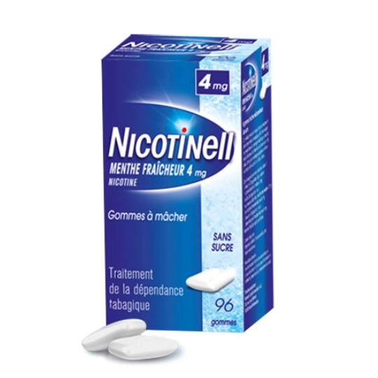 Nicotinell 2 mg Menthe Fraîcheur  96 gommes – Médicament pour le sevrage tabagique