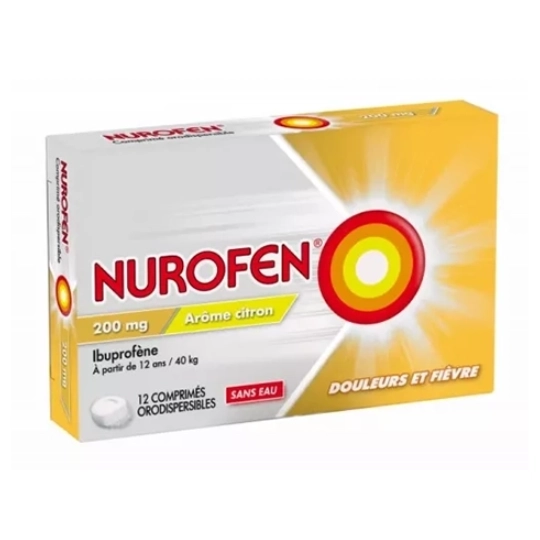Nurofen 200 mg Citron 12 comprimés orodispersibles – Médicament contre la douleur et la fièvre