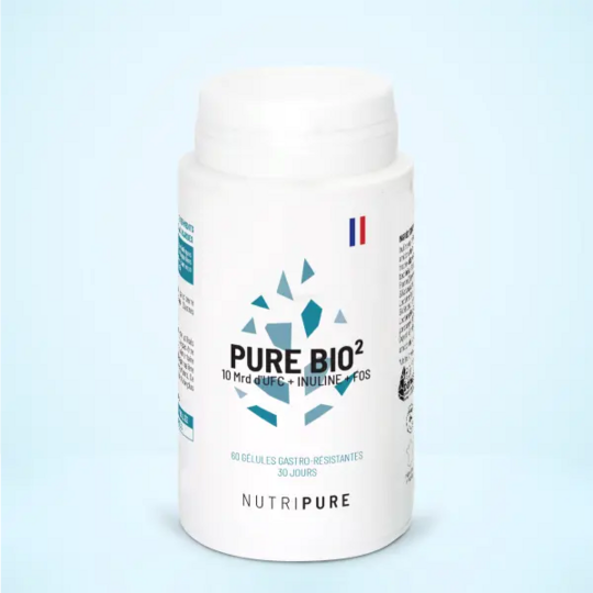 Nutripure Pure Bio² pré et probiotiques 60 gélules — complément microbiote immunité