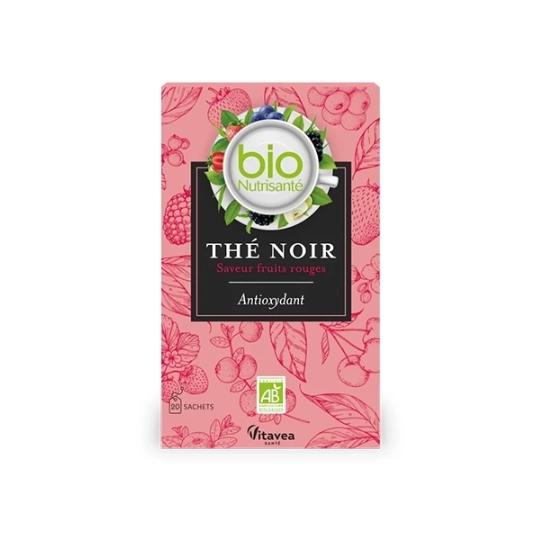 Vitavea Santé Bio Nutrisanté Thé noir antioxydant saveur fruits rouges BIO 20 sachets – Vitalité et plaisir