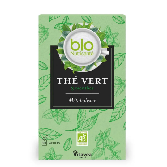 Bio Nutrisanté Métabolisme Thé Vert 3 Menthes 20 sachets