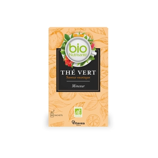 Nutrisanté Thé vert minceur saveur exotique BIO 20 sachets – Contrôle du poids