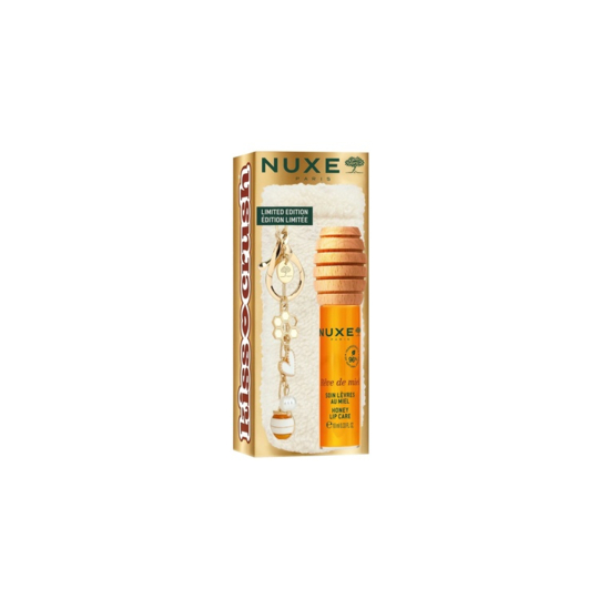 Nuxe Rêve de Miel Soin Lèvres au Miel 10 ml avec étui et charms – Huile lèvres transparente au miel