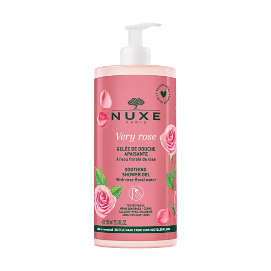 Nuxe Very Rose gelée de douche douceur 750ml – nettoyant corps apaisant eau florale de rose