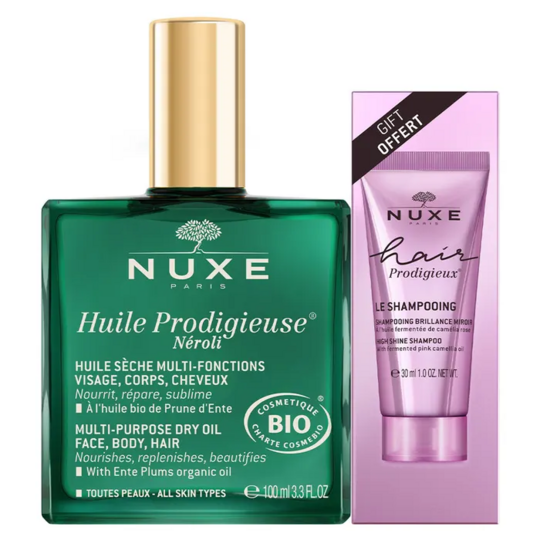 Nuxe Prodigieux Huile Neroli Bio 100ml + Shampooing Hair Prodigieux 30ml​ Offert