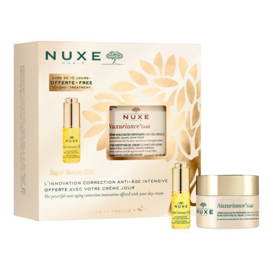 NUXURIANCE GOLD - Coffret Crème-Huile Nutri-Fortifiante Anti-âge 50 ml + Super Sérum 5 ml Offert