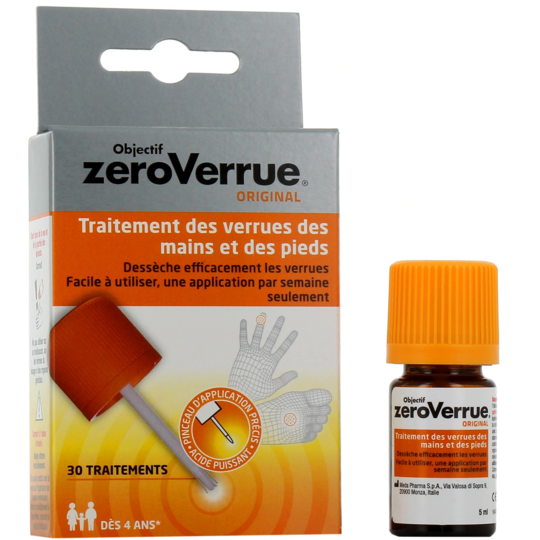 Mylan Objectif ZeroVerrue solution 5 ml – traitement verrues mains et pieds