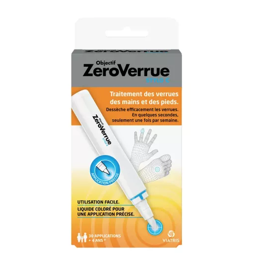 Viatris Objectif Zero verrues stylo 3 ml – traitement verrues mains et pieds