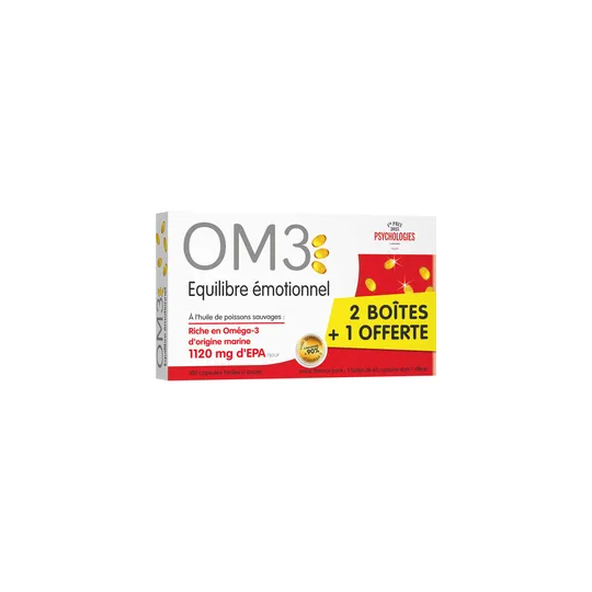 OM3 Équilibre Émotionnel - Omega-3 pour le bien-être mental 180 capsules