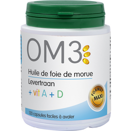 OM3 - Huile de Foie de Morue Vit A + D - 120 capsules
