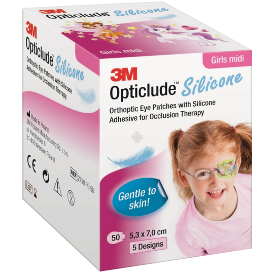 OPTICLUDE Silicone - Pansements Orthoptiques Girl Midi - 50 unités