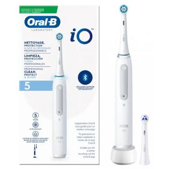 Oral B iO5 Brosse à dents électrique connectée avec accessoires – brosse à dents électrique