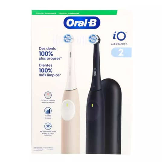 Oral-B iO2 Pack 2 brosses à dents électriques Noire et Rose