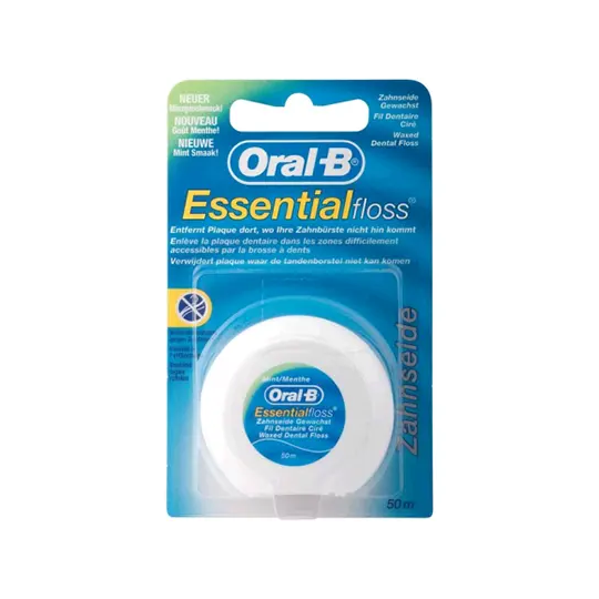 Oral‑B Essential Floss fil dentaire ciré mentholé 50 m – fil dentaire hygiène interdentaire