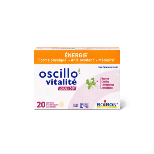 Boiron Oscillo’ Vitalité Adultes 50+ 20 comprimés complément énergie & mémoire 50 ans+