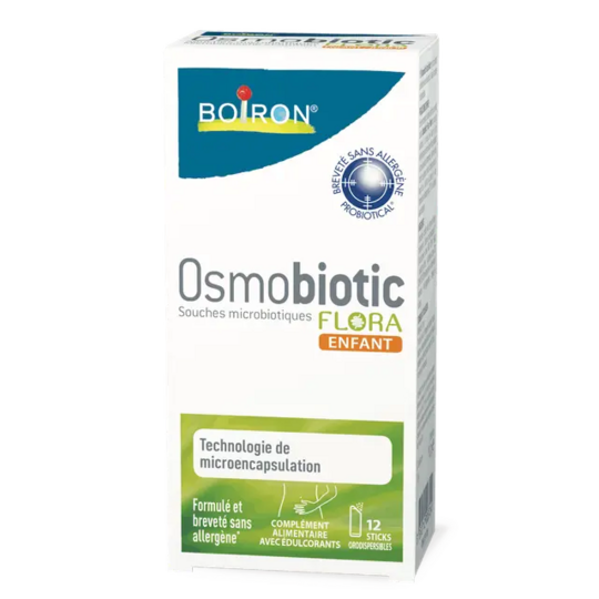 Boiron Osmobiotic Flora Enfant 12 sticks – Probiotiques goût framboise dès 3 ans