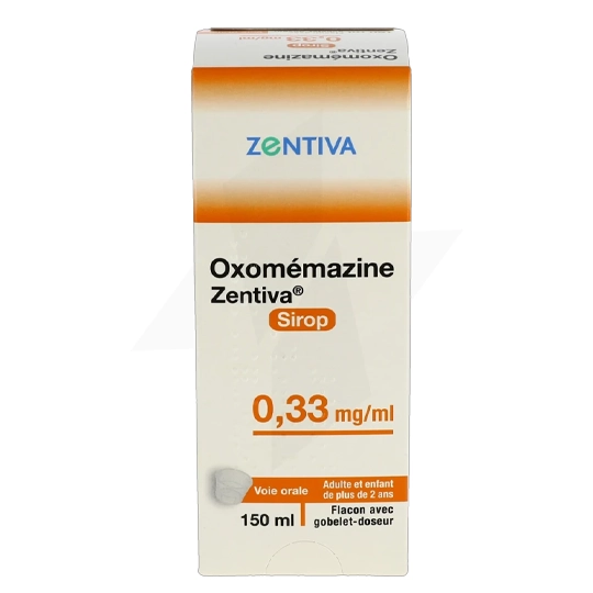 Oxomémazine 0,33mg/ml Sirop Sans sucre pour la toux sèche Zentiva 150 ml