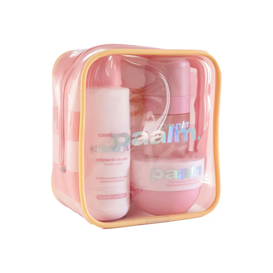 Paalm Cosmetics set découverte candy sweet – coffret voyage crème douche, crème corps et brume parfumée