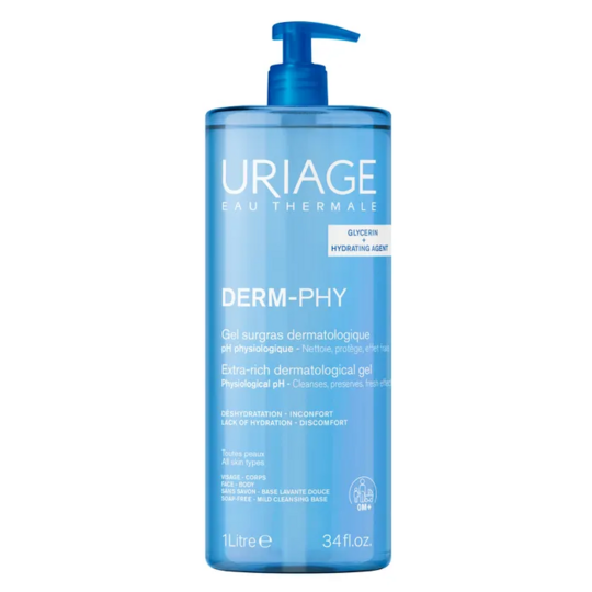 Uriage Derm-Phy Gel douche surgras dermatologique 1 l – gel lavant surgras apaisant