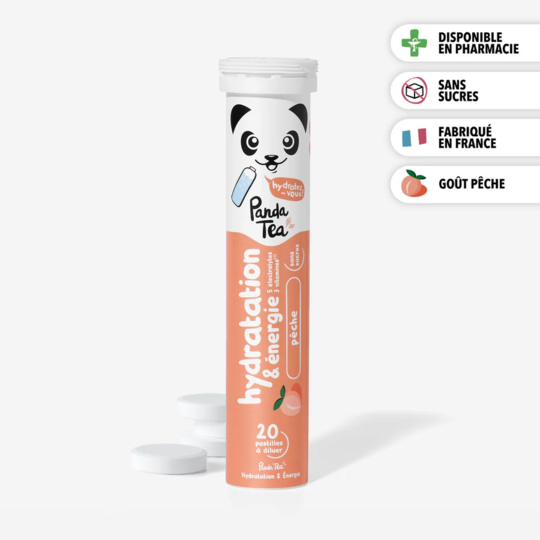 Panda Tea Pastilles Hydratation & Énergie Pêche 20 pastielles