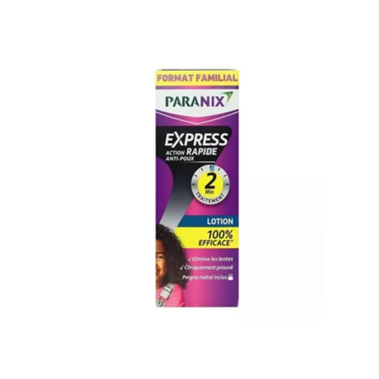 Paranix Express lotion anti-poux 195 ml – traitement radical avec peigne