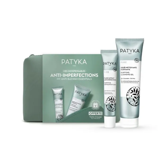 Patyka Trousse Pure gelée nettoyante 150ml + fluide matifiant 40ml – coffret anti-imperfections peaux mixtes