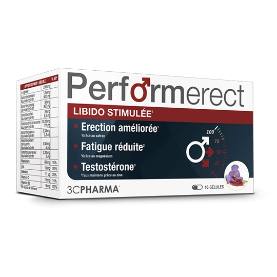 Performerect libido et érection homme 16 gélules