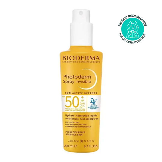 Bioderma Photoderm spray solaire invisible SPF50+ 200 ml – protection solaire très haute peaux sensibles