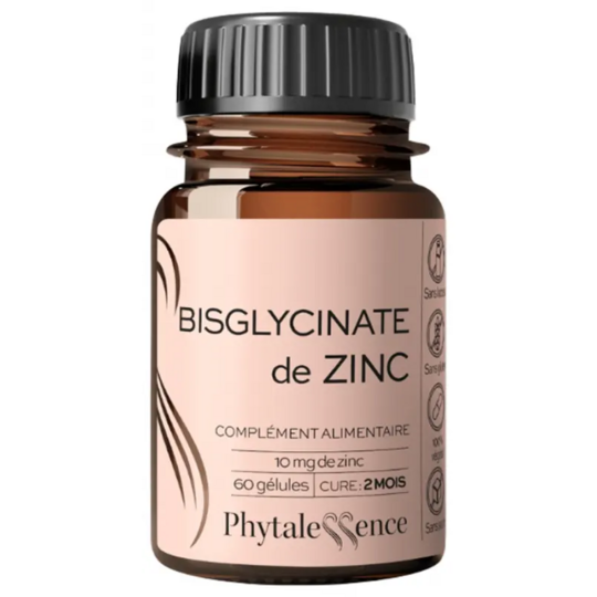 Phytalessence Bisglycinate de Zinc 60 gélules – immunité et défense cellulaire