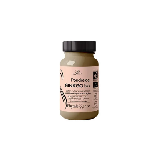 Phytalessence Pure Ginkgo BIO 60 gélules – complément alimentaire mémoire et circulation