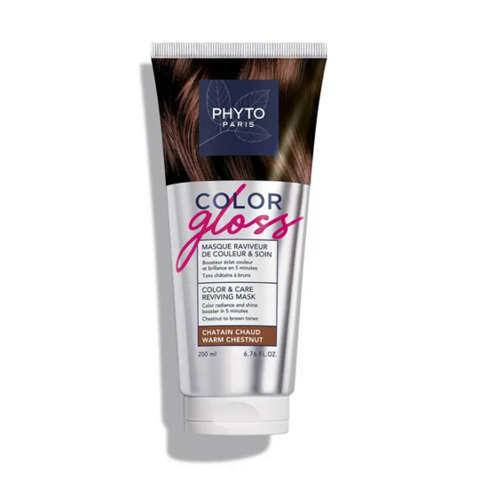 Phyto Color Gloss masque châtain chaud 200 ml — soin repigmentant reflets chauds