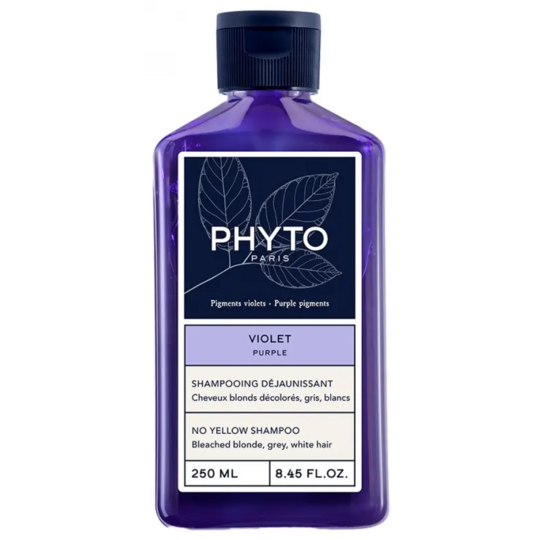 Phyto Violet shampoing déjaunissant 250 ml — soin neutralisant reflets jaunes et cuivrés