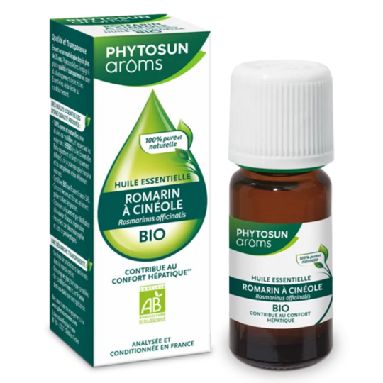 Phytosun Aroms Huile essentielle de romarin cinéole bio 10 ml – soutien digestif et hépatique