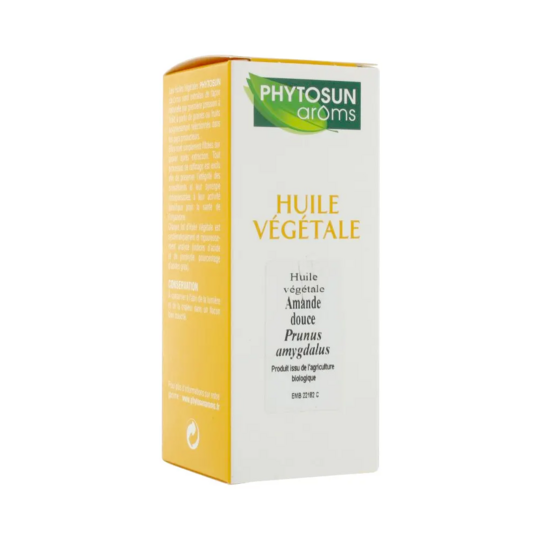 Phytosun Arôms Huile végétale d’amande douce bio 100 ml – huile nourrissante peau sensible