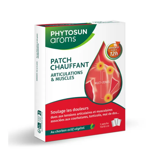 Phytosun Arôms patch chauffant articulations et muscles 3 patchs – soulagement efficace des tensions