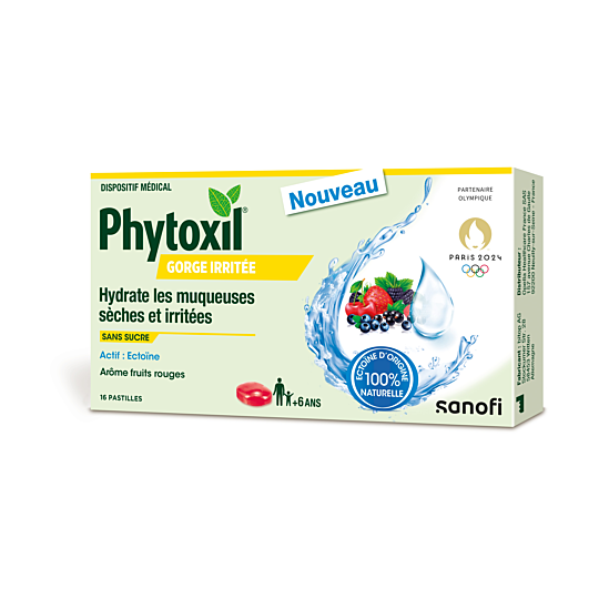 Phytoxil Gorge Irritée Fruits Rouges Sans Sucre 16 pastilles – Dispositif médical