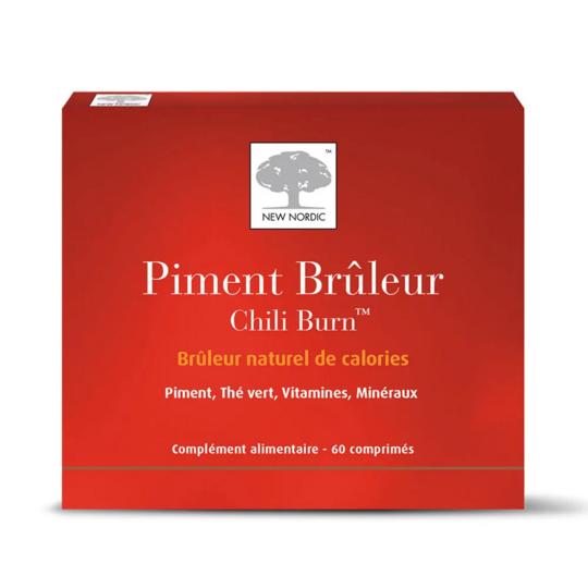 New Nordic Piment Brûleur Chili Burn – 60 comprimés au piment, thé vert, chrome et vitamines B