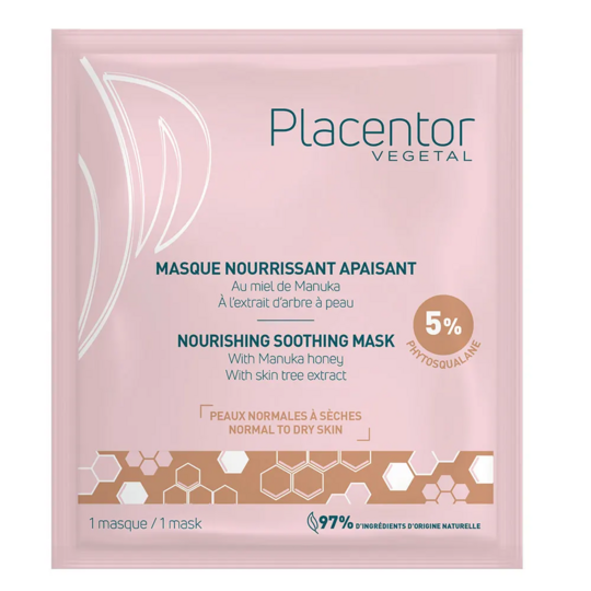 Placentor Végétal Masque nourrissant apaisant peaux normales à sèches 25 g – Soin visage nourrissant