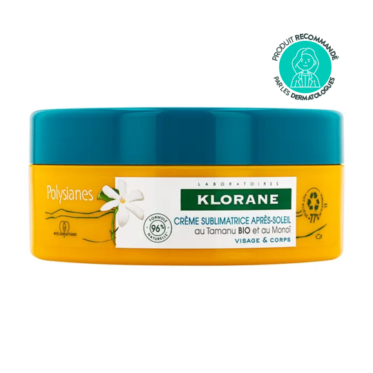 Klorane Polysianes Crème sublimatrice après-soleil au Tamanu BIO et Monoï - Apaisant, protection, sublimant 200 mL
