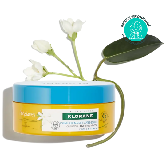 Klorane Polysianes Crème sublimatrice après-soleil au Tamanu BIO et Monoï - Apaisant, protection, sublimant 200 mL