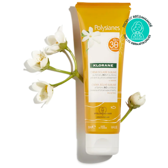 Klorane Polysianes Crème solaire sublime SPF 30  au Tamanu BIO et Monoï - Hydratant, sublimant, protecteur Permanent 50 mL