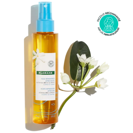 Klorane Huile réparatrice après-soleil au Tamanu BIO et Monoï - Sublimant, nourrissant, réparateur 150 mL