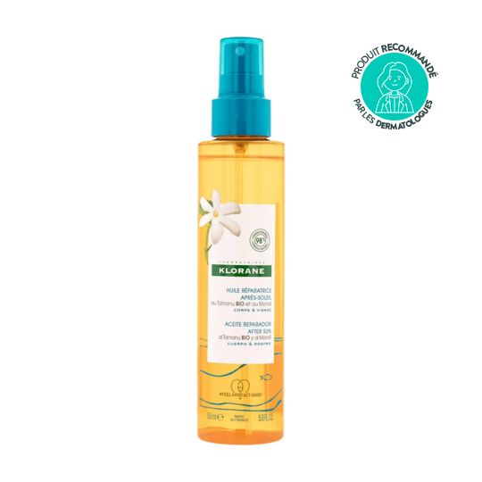 Klorane Huile réparatrice après-soleil au Tamanu BIO et Monoï - Sublimant, nourrissant, réparateur 150 mL